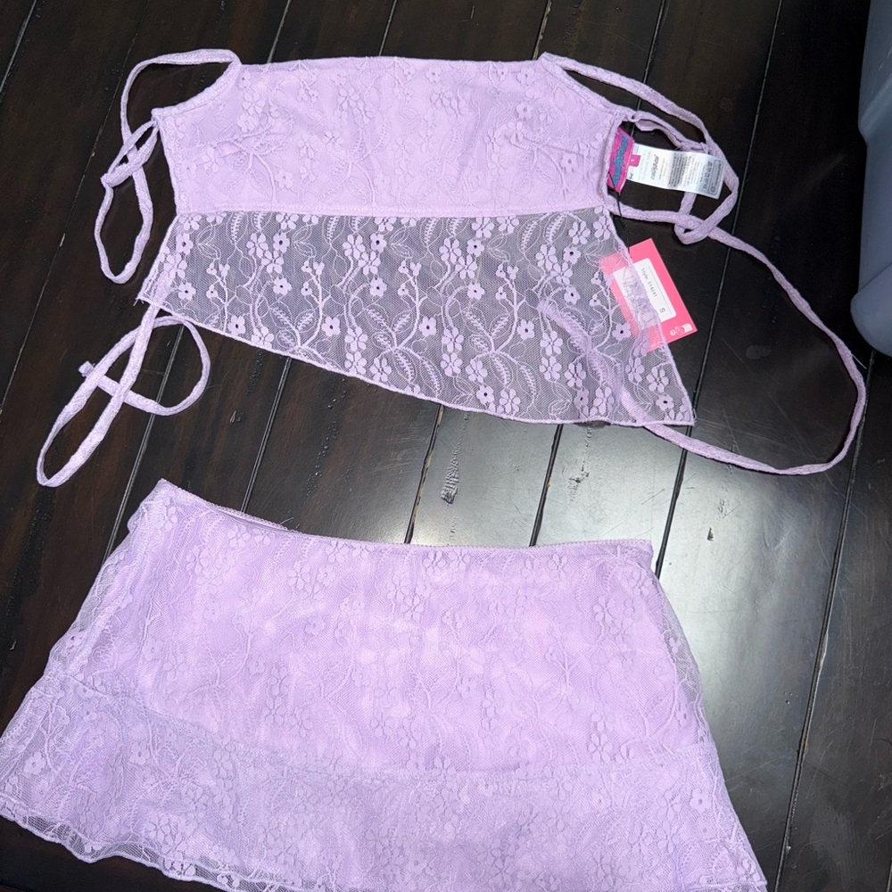 Lavender Lace Two-Piece Set